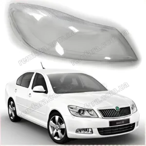 Стекло фары Skoda Octavia 2 A5 1Z (2008–2013) рестайл
