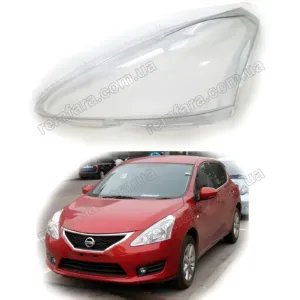 Скло фари Nissan Tiida, Versa, Pulsar C12 (2013–2020)