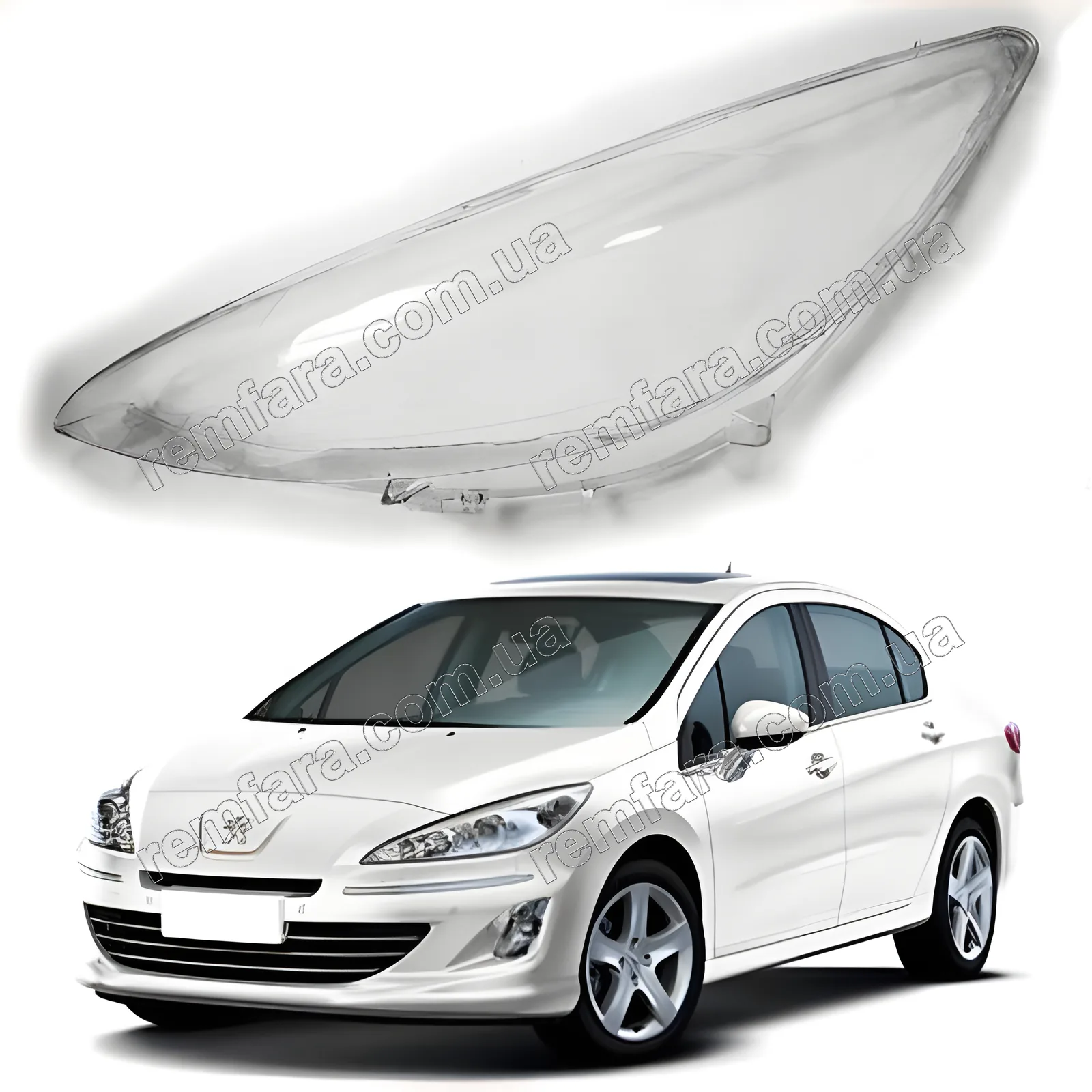 Скло фари Peugeot 308 (2007–2011) Дорестайл