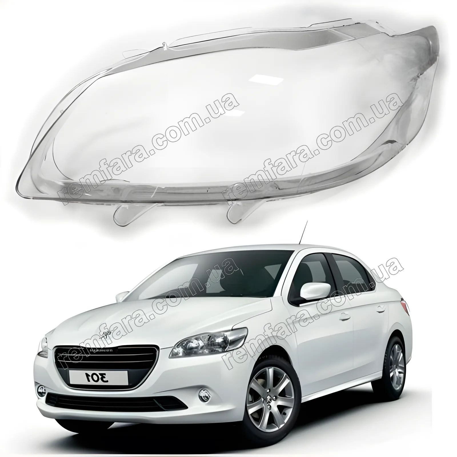 Скло фари Peugeot 301 (2012–2016)