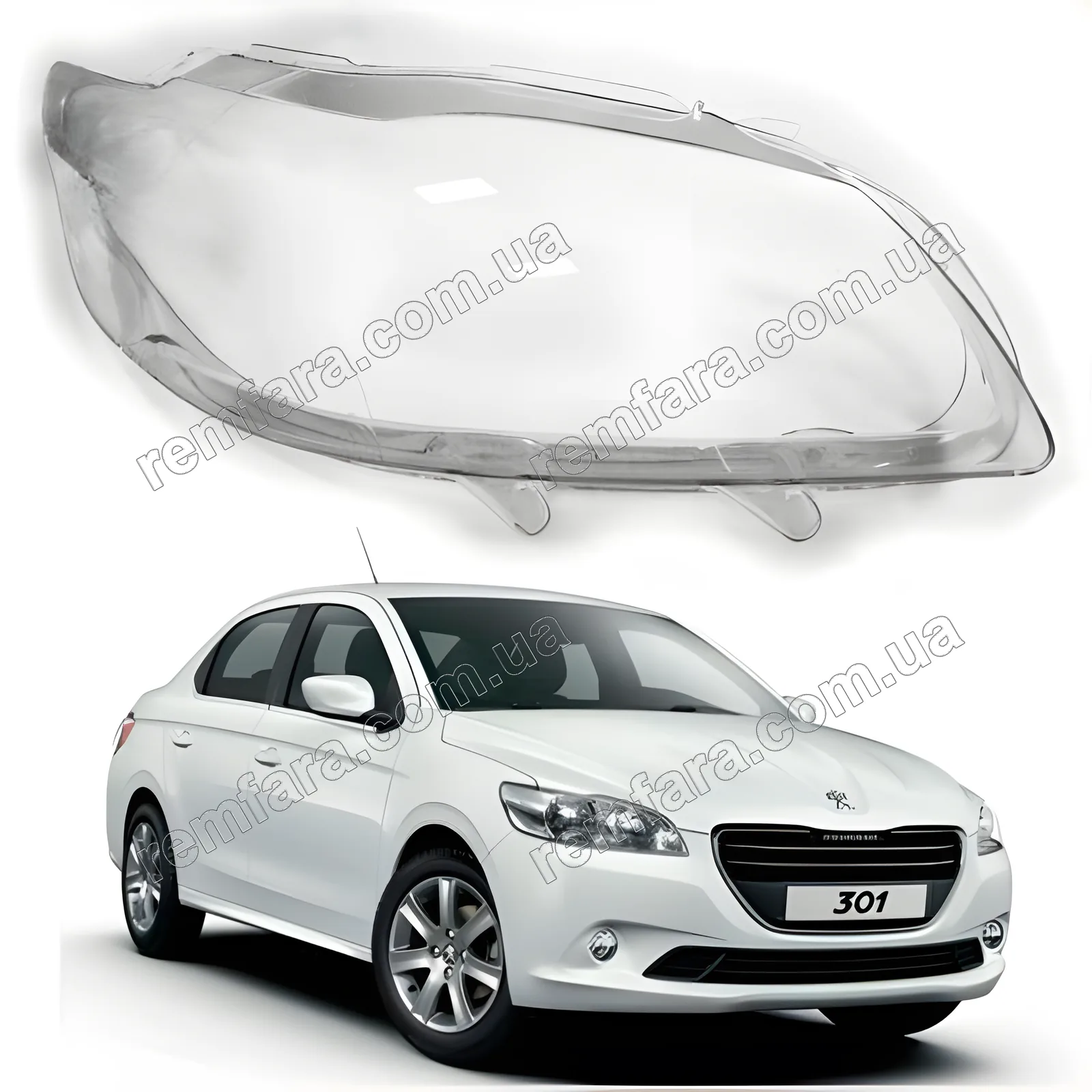 Стекло фары Peugeot 301 (2012–2016)