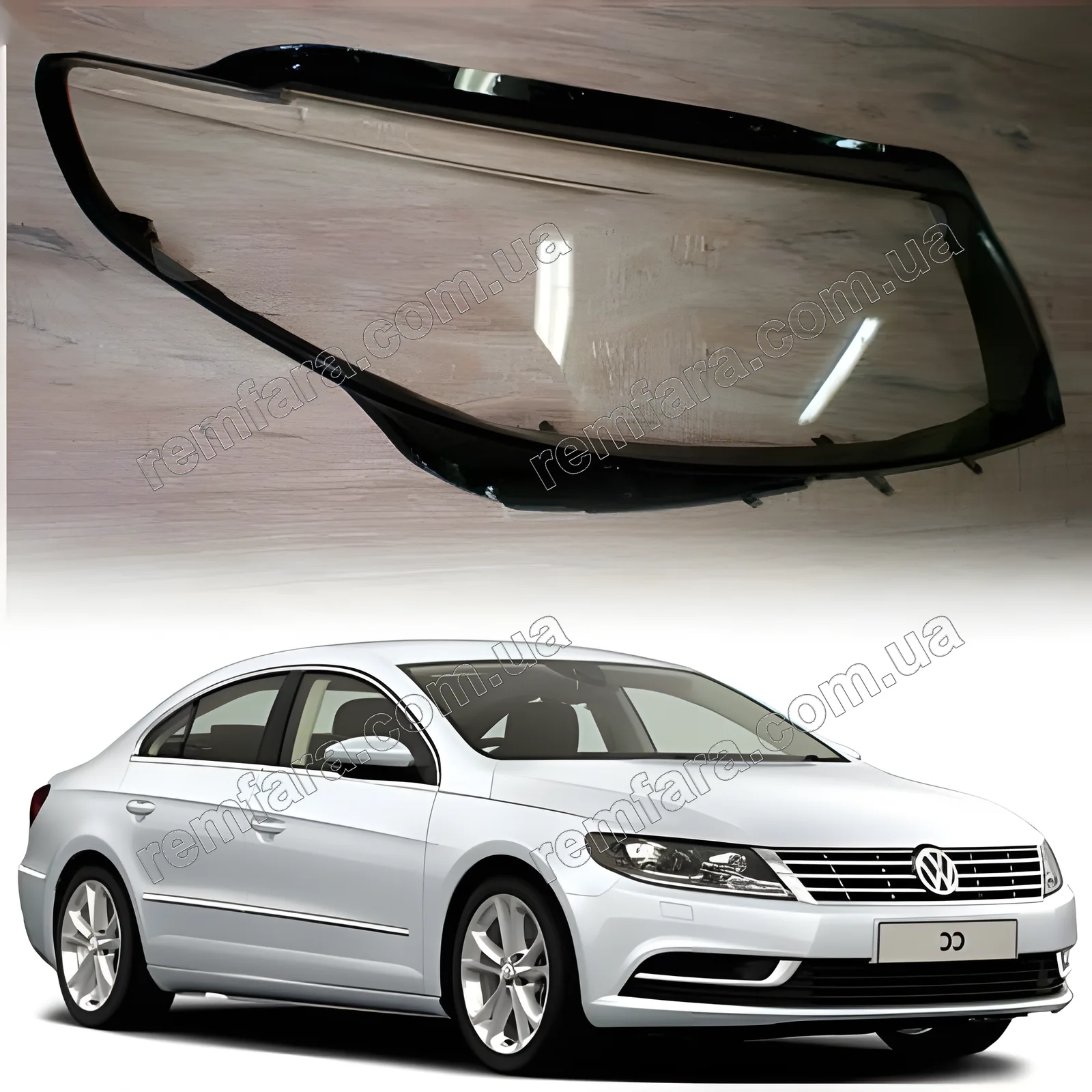 Стекло фары Volkswagen Passat CC (2012–2017) Рестайл