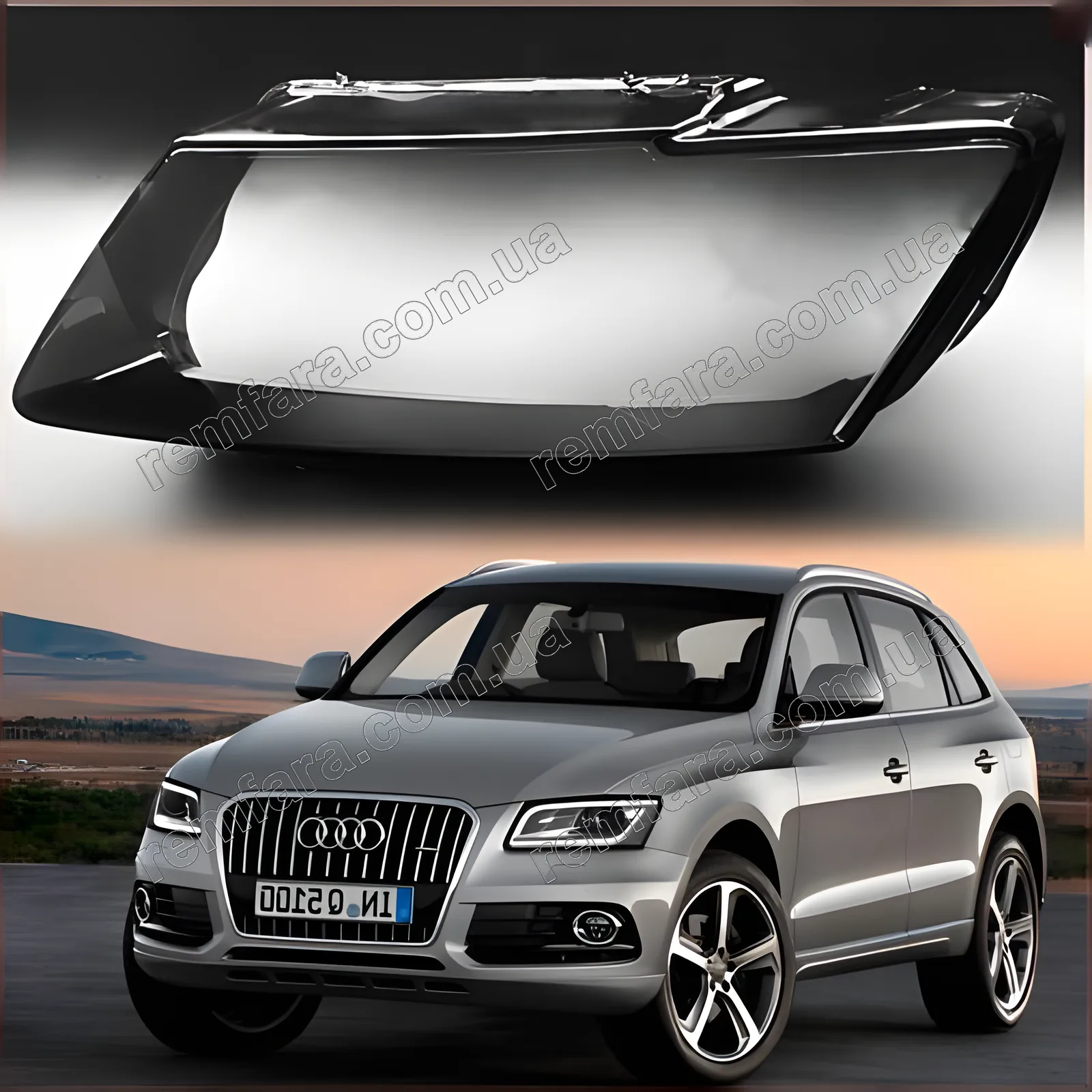 Скло фари Audi Q5 / SQ5 (8R) (2012–2017) рестайл