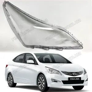 Стекло фары Hyundai Solaris Accent 1 (RBr) (2014–2017) рестайл