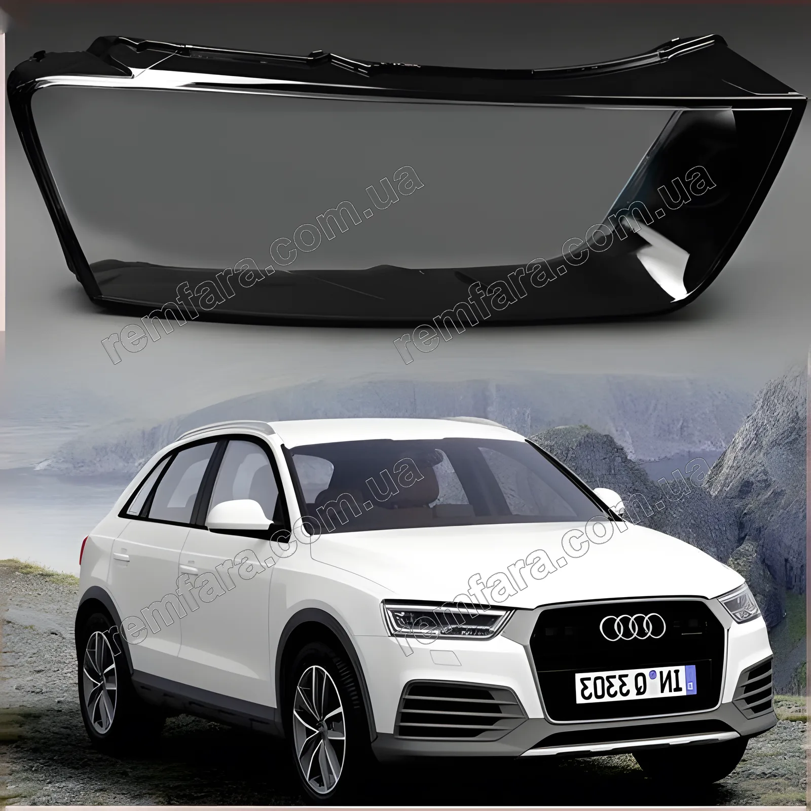 Стекло фары Audi Q3 Typ 8U (2014–2019) рестайл