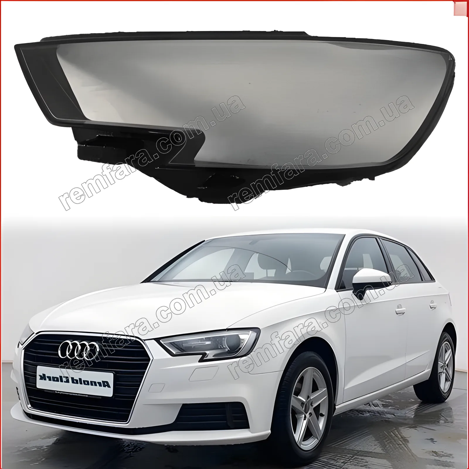 Скло фари Audi A3 S3 V8 (2016–2020) Рестайл
