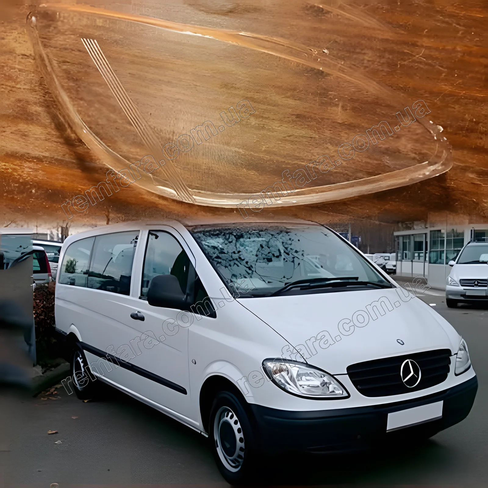 Стекло фары Mercedes Vito, Viano 2 V Class W639 (2003–2010) Дорестайл