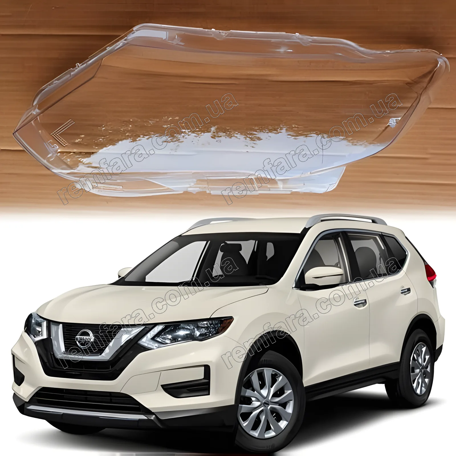 Скло фари Nissan Rogue 2 T32 (2017–2021) Рестайл