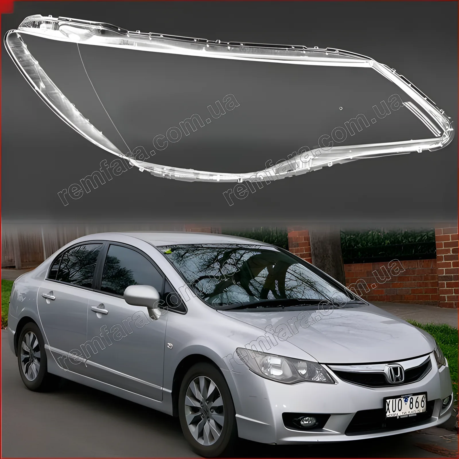 Стекло фары Honda Civic 8 FD 4D (2005–2011)