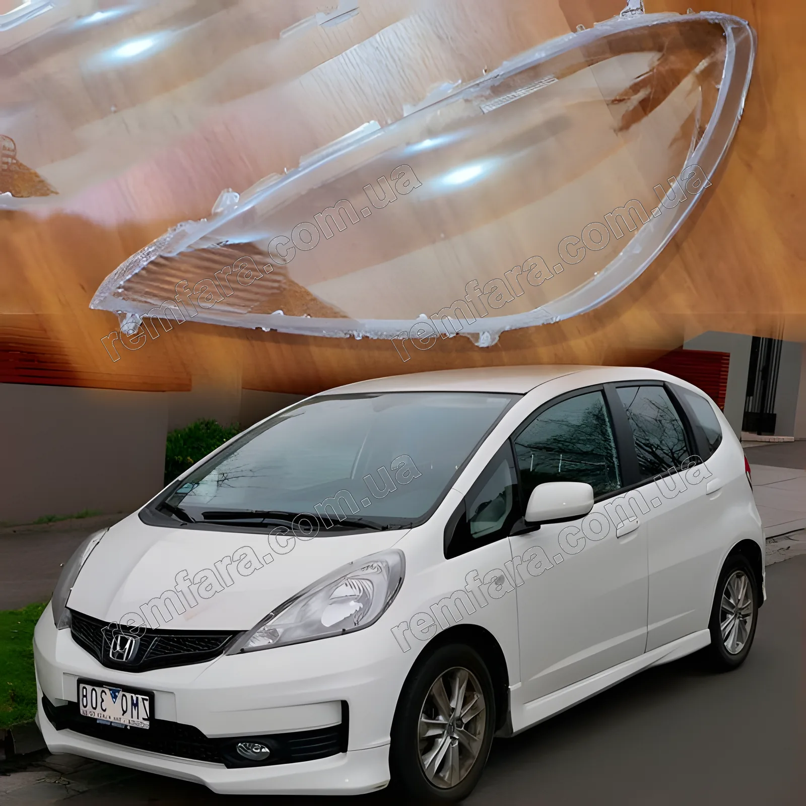 Скло фари Honda Jazz 2 (2011–2013) Рестайл