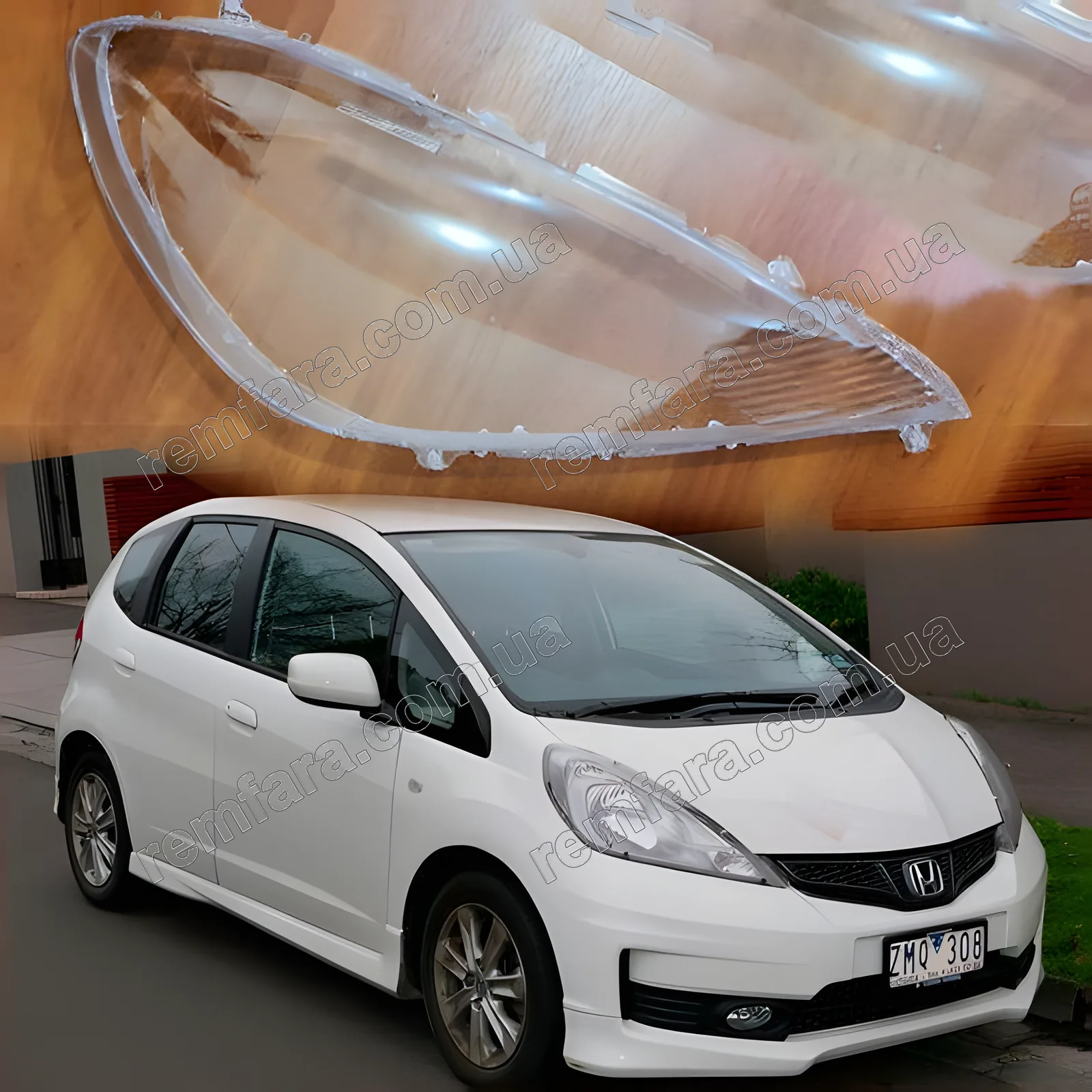 Стекло фары Honda Jazz 2 (2011–2013) Рестайл