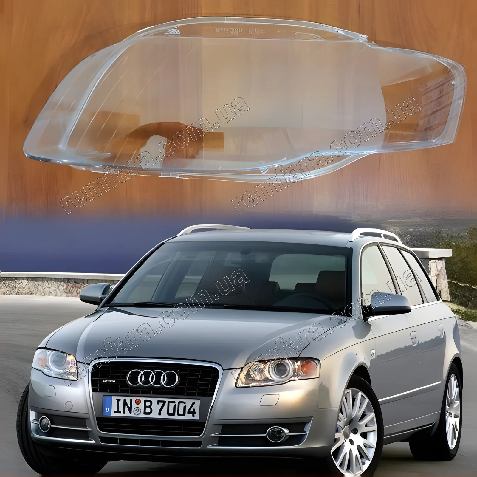 Скло фари Audi A4 B7 (2004–2008)