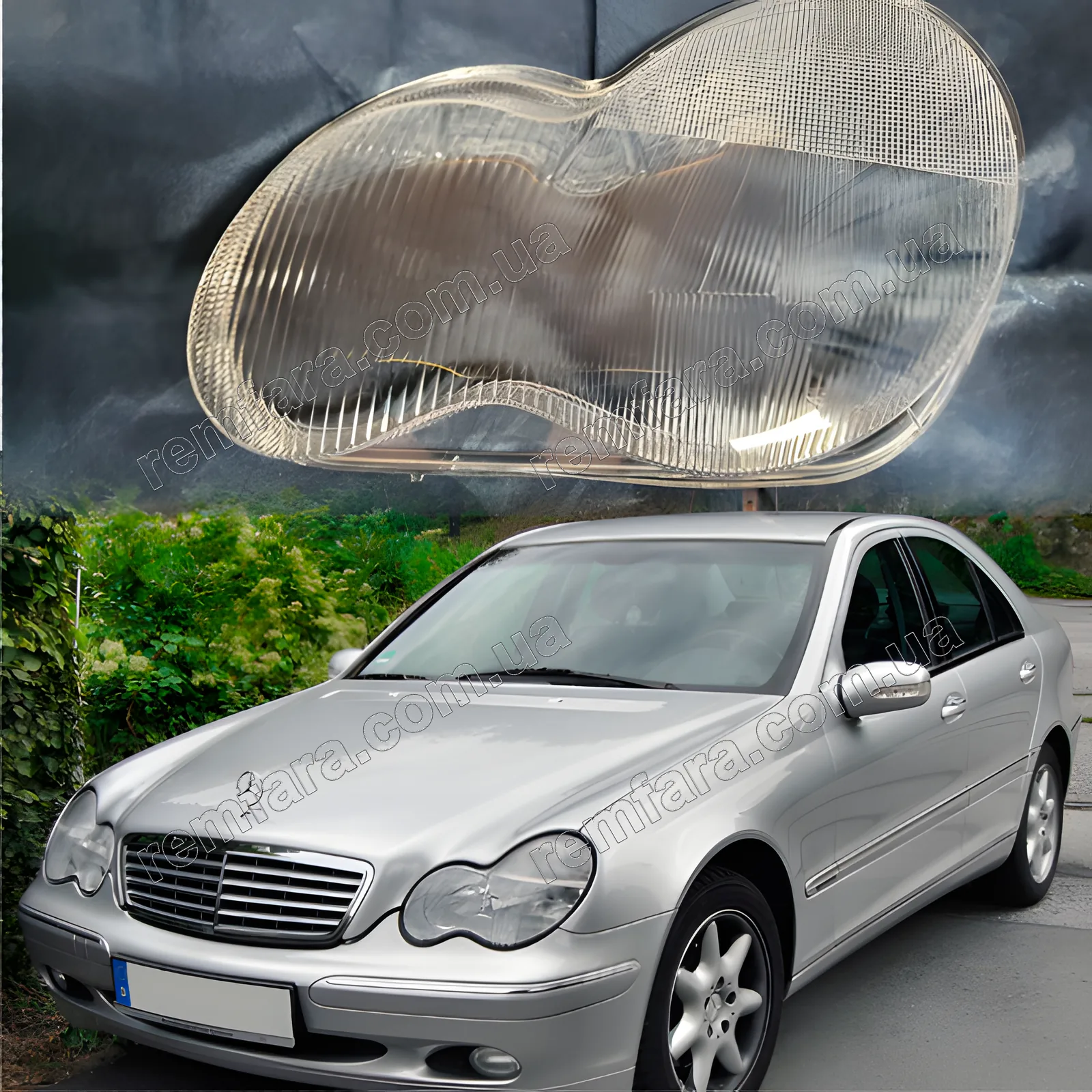 Скло фари Mercedes C Class W203 (2000–2004) Дорестайл