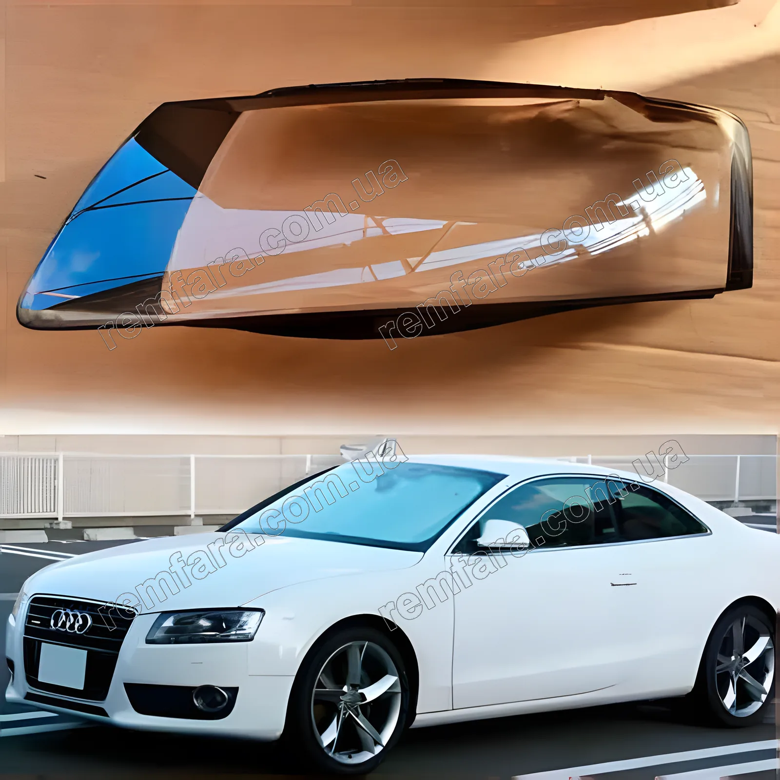 Скло фари Audi A5 8T (2007–2011) дорестайл