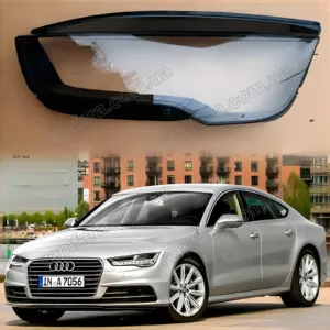 Скло фари Audi A7 (2014–2018) NO полоса